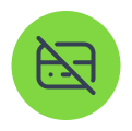 slashed credit card icon slashed credit card icon